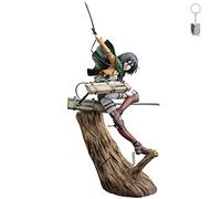 REOZIGN Attaque sur Les Figurines de Titan, Mikasa Ackerman Statue 28 cm / 11 Pouces Fighting Stance Figure Eren Yeager Mikasa Levi Ackerman Collection Jouets pour Les Fans d'Anime