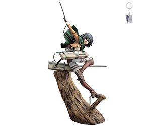 REOZIGN Attaque sur Les Figurines de Titan, Mikasa Ackerman Statue 28 cm / 11 Pouces Fighting Stance Figure Eren Yeager Mikasa Levi Ackerman Collection Jouets pour Les Fans d'Anime