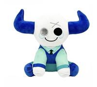 REOZIGN Cattle Plush, Phighting Broken Two-Horned Cattle Short Plush Dolls 26cm/10.2inch PPcotton Handmade Anime Character Statue Model Decoration Gifts (a)
