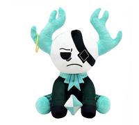 REOZIGN Cattle Plush, Phighting Broken Two-Horned Cattle Short Plush Dolls 26cm/10.2inch PPcotton Handmade Anime Character Statue Model Decoration Gifts (b)