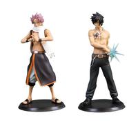 REOZIGN Fairy Tail Figurine, Elza, Lucy, Grey, Nasu Figurine 17cm / 6.7 Pouces PVC Personnage de Personnage de rôle Action Figurine modèle Anime Fan Collection Cadeaux (Natsu&Gray)