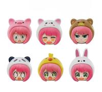 REOZIGN Figurine Anya, 6 Pièces Version Q Bandeau Mignon D'anime Anya Forger 6 Cm / 2,4 Pouces Modèle en PVC Fait À La Main Statue Ornement Cadeaux