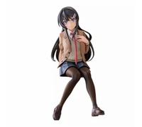 REOZIGN Figurine Sakurajima Mai, Uniforme Assis De Dessin Animé Sakurajima Mai, 12 cm/4,7 Pouces, Modèle De Personnage De Jeu, Décoration De Bureau, Cadeaux