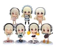 REOZIGN Figurine Sonico, 7 Pièces Debout Version Q, Figurines D'anime Sonico 10 Cm/3,9 Pouces, Modèle De Personnage D'anime, Décoration De Bureau, Cadeaux