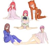 REOZIGN Figurines Ichika, Nino, Miku, Yotsuba Et Itsuki, 5 Pièces, Pyjama Assis, d'action 11 Cm/4,3 Pouces, Modèle De Personnage en PVC Ornement, Cadeaux