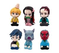 REOZIGN Tanjiro Kamado, Kamado Nezuko, Zenitsu Agatsuma Figure, Version Q Figurines Assises 8 Cm / 3,1 Pouces en PVC Cosplay Souvenirs Cadeaux