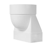 Repa Market 110 x 55 mm Connecteur de tuyau rectangulaire pour tuyau de ventilation rond 100 mm - Connexion de tuyau rond en plastique ABS, chauffage, refroidissement - Canal plat/canal de ventilation
