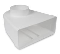 Repa Market 90° degrés 220 x 90 mm sur Ø100 mm Connecteur à conduit plat rectangulaire pour raccordement de tuyau rond - climat, ventilation, chauffage, refroidissement.