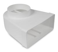 Repa Market 90° degrés 220 x 90 mm sur Ø125 mm Connecteur à conduit plat rectangulaire pour raccordement de tuyau rond - climat, ventilation, chauffage, refroidissement.