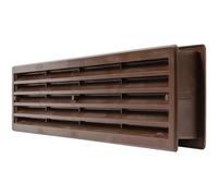 Repa Market Brun Grille d'aération rectangulaire en plastique noir de 450 x 100 mm - Pour porte de garage - Protection universelle pour meubles (430 x 80 mm)