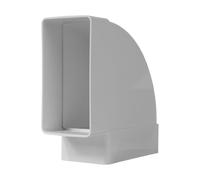 Repa Market Canal plat à 90° - 110 x 55 mm - Raccord de tuyau horizontal rectangulaire - En plastique ABS - Pour chauffage, refroidissement, canal plat, canal de ventilation, climatisation
