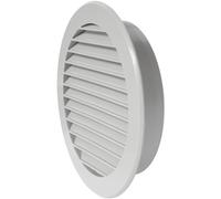 Repa Market couvercles d'aération en plastique gris de 125 mm avec bride - Évent rond de soffite - Persienne d'aération - Grille de protection en maille - Ventilation CVC