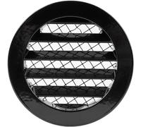 Repa Market Grille d'aération à pignon en aluminium noir de 10,2 cm (taille d'ouverture du conduit) - Évents d'abri de jardin avec écran - Évent mural rond - Couvertures d'aération extérieures pour la