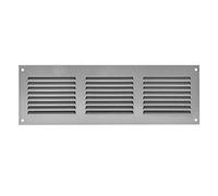 Repa Market Grille d'aération grise de 300 x 100 mm - Grilles d'air à retour en acier - pour plafond et paroi latérale - CVC - avec écran de protection contre les insectes (30 x 10 cm)