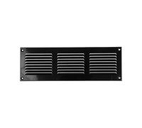 Repa Market Grille d'aération noire de 300 x 100 mm - Grilles d'air à retour en acier - pour plafond et paroi latérale - CVC - avec écran de protection contre les insectes (30 x 10 cm)