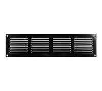 Repa Market Grille d'aération noire de 400 mm x 100 mm - Grilles d'air de retour en acier de qualité - pour plafond et parois latérales - CVC - avec écran de protection contre les insectes