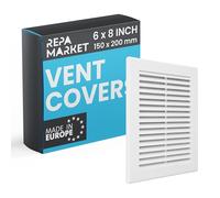 Repa Market Grille d'aération rectangulaire 150 x 200 mm (dimensions extérieures) - Grille d'aération en plastique - Grille d'aération avec moustiquaire pour murs, plafonds - Grille d'aération HVAC