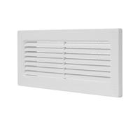 Repa Market Grille d'aération rectangulaire en plastique ABS pour l'intérieur - 204 x 60 mm - Grille d'aération pour porte - Avec moustiquaire - Blanc