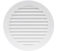 Repa Market Grille d'aération ronde en plastique blanc 12,7 cm avec bride - Persienne d'aération - Maille de protection - Ventilation CVC