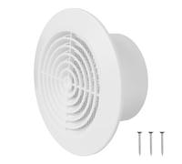 Repa Market Grille d'aération ronde en plastique blanc de 100 mm avec grille de protection - Couvercle d'aération de plafond - Couvercle de conduit d'admission/d'échappement pour intérieur et