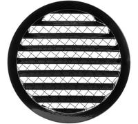 Repa Market Grille d'aération ronde industrielle en aluminium avec écran en maille pour mur de maison ou de garage Noir 200 mm