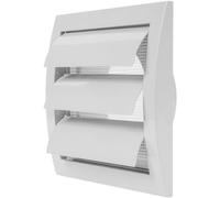 Repa Market Hotte d'aération blanche de 100 mm avec moustiquaire et bride intégrées, blanc, couvercle d'aération, couvercle de conduit d'échappement CVC (153 x 148 mm)