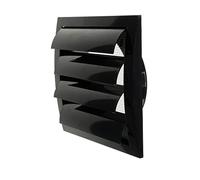 Repa Market Hotte d'échappement noire de 150 mm avec écran de protection antiparasitaire intégré et bride couvercle de grille d'aération, couvercle de conduit d'échappement CVC (190 x 190 mm)