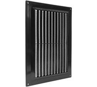 Repa Market Housse de grille d'aération noire de 250 mm x 170 mm avec écran de protection antiparasitaire intégré, couvercle de conduit d'aération CVC, bouchon d'aération en plastique
