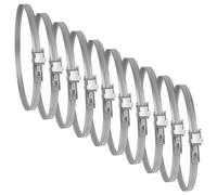 Repa Market Lot de 10 colliers de serrage réglables, 50-135 mm, en acier galvanisé avec engrenage à vis sans fin, large gamme de diamètres de fixation pour conduits flexibles
