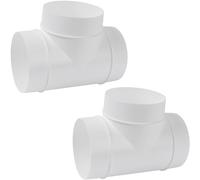 Repa Market Lot de 2 séparateurs de canal en T blancs de 100 mm de diamètre, pour joints en T à 3 voies, en plastique, raccord à 90 degrés, tri-dérivation (10 cm)