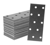 Repa Market Lot de 6 plaques de réparation de support en métal - 10 x 4 cm - Supports d'étagère en acier - Feuilles métalliques perforées pour amélioration de la maison - Plaques de montage mural