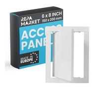 Repa Market Panneau d'accès mural de 15,2 x 20,3 cm pour cloison sèche - Plaque murale en plastique ABS blanc - Panneau d'accès pour cloison sèche et plafond/plaques de recouvrement avec loquet