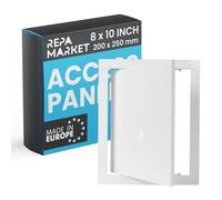 Repa Market Panneau d'accès mural de 20,3 x 25,4 cm pour cloison sèche - Plaque murale en plastique ABS blanc - Panneau d'accès pour cloison sèche et plafond/plaques de recouvrement avec loquet