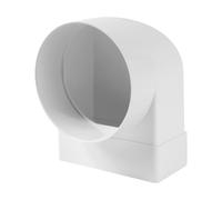 Repa Market Raccord de tuyau rectangulaire à 90° - 110 x 55 mm - Pour tuyau d'aération rond - 100 mm - En plastique ABS - Pour chauffage, refroidissement, canal plat, canal de ventilation rond, tuyau