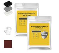 Repair Mud Iron Glue, Mud Iron Glue Putty, High-Strength Metal Repair Adhesive, Heat-Resistant Epoxy for Steel, Aluminum, Pipes, Tanks, Plastic, and DIY Fixes (White,2 Pcs)