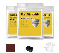 Repair Mud Iron Glue, Mud Iron Glue Putty, Metal Repair Adhesive for Welding, High Temperature Resistant Epoxy Putty for Steel, Aluminum, Pipe, Tank, Automotive and Household Fixes (3Pcs)