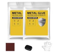 Repair Mud Iron Glue, Mud Iron Glue Putty, Metal Repair Adhesive for Welding, High Temperature Resistant Epoxy Putty for Steel, Aluminum, Pipe, Tank, Automotive and Household Fixes (2Pcs)