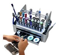 Repair Tool Box - Drawer Holes organizer, Screwdriver Cutter Tray,Separated Parts Case | Multi Slot PP Container, Indoor Home Studio Workshop Garage Maintenance Workbench Station Desk Tidy Hardware