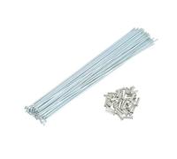 REPAIROCK 14G Rayons De Vélo Courbés en J 14G 250Mm Longueur Rayons De Roue De Vélo avec Écrous pour Rayons De Roue MTB Ton Argent Acier Carbone Galvanisé 36 Pièces