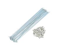 REPAIROCK 14G Rayons De Vélo Courbés J 14G 240Mm Longueur Rayons De Roue De Vélo avec Écrous pour Rayons De Roue VTT Ton Argenté Acier Carbone Galvanisé 36 Pièces