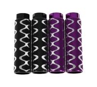 REPAIROCK 4 Pcs Repose-Pieds Vélo Anti-Dérapants en Alliage D'Aluminium Longueur 100 Mm Texture Circulaire Supports Arrière Vélo Axes Cyclisme Noir, Violet