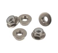 REPAIROCK 5 Écrous À Bride M5 En Alliage D'Aluminium, Écrous Hexagonaux Plats À Filetage Inversé, Écrou Bride Verrouillage Antidérapants, Tonalité Grise En Titane 4,5 Mm/0,18"