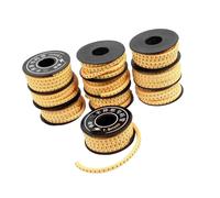 REPAIROCK Lot de 10 marqueurs de câble en PVC souple jaune avec numéro 0-9 1,5 mm²