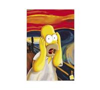 Repaly Poster Homer The Scream Simpsons sur toile pour décoration murale de salon, chambre à coucher, sans cadre, 40 x 60 cm