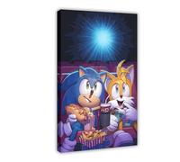 Repaly Poster Sonic The Hedgehog (7) - Impression sur toile - Décoration murale pour salon, chambre à coucher - Style cadre - 60 x 90 cm