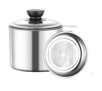 Répandelle de graisse - filtre à huile de cuisson | Filtre à huile cuisson cuisine avec couvercle grande capacité - Économiseur graisse bacon en acier inoxydable avec passoire pour la ma