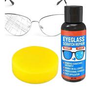 Réparateur de Rayures pour Lentilles de Lunettes - Cire Réparatrice Éliminant La Brume - Kit de Suppression de Rayures avec Éponge,pour Usage en Intérieur et Extérieur École Bureau Voyage