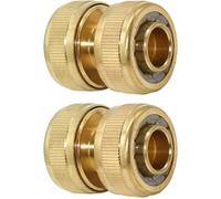 Réparateur de Tuyau d'arrosage 19 mm (3/4 Pouce) en Laiton, Raccord de Tuyau de Descente, Solution Rapide Extension du connecteur, réparation Rapide(2PACK
