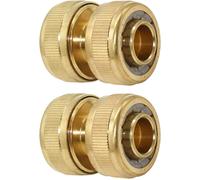 Réparateur de Tuyau d'arrosage 19 mm (3/4 Pouce) en Laiton,Raccord de Tuyau de Descente,Solution Rapide Extension du connecteur,réparation Rapide(2PACK