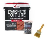 Réparation et étanchéité tuile, gouttière, cheneau, trou, fissure, souche, cheminée, ardoise : Arcafilm pack - 2.5 L (jusqu'à 1.5 m²) Tuile - ARCANE INDUSTRIES